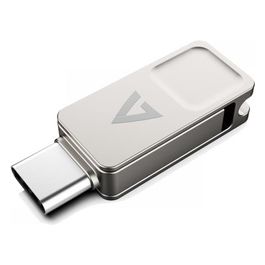 V7 VF364GTC Unita' Flash Usb 64Gb Usb Type-A / Usb Type-C 3.2 Gen 1 Argento