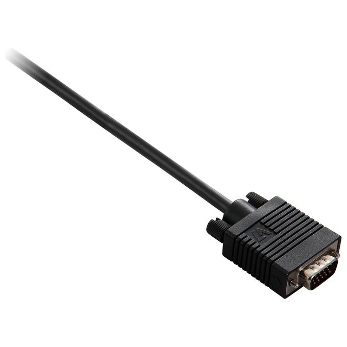 V7 Vga Cable 2m Black Hddb15 M/m Ferrite Core