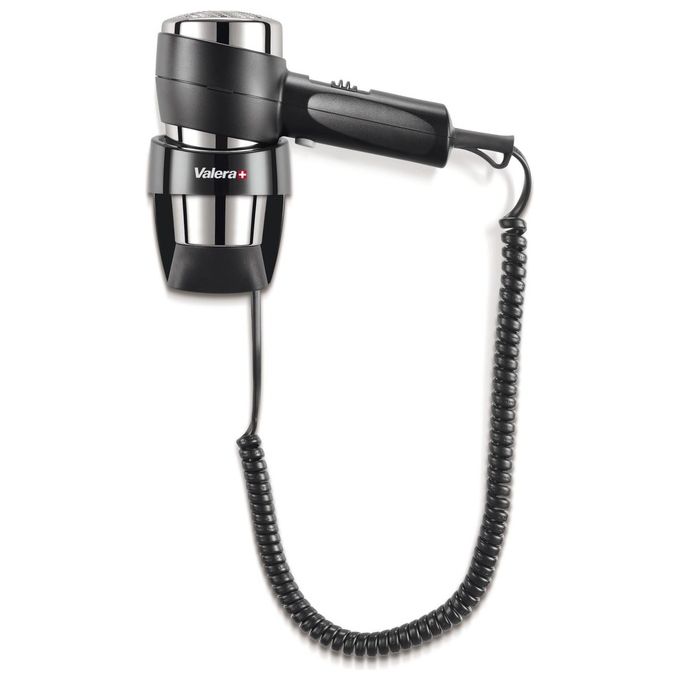Valera Action Super Plus 1600 Black Asciugacapelli con Supporto Murale per Alberghi e Strutture Ricettive