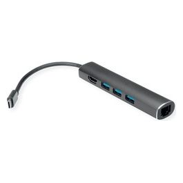 Docking Station USB tipo C HDMI 4K 3x USB tipo A Gigabit Ethernet Grigio