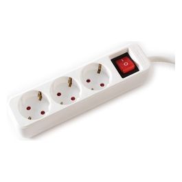 Power Strip 3x con Switch Bianco 3mt Shuko