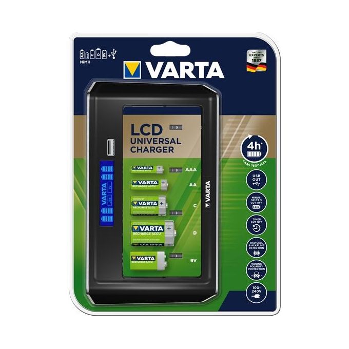 Varta Carica Batterie Universale con Lcd