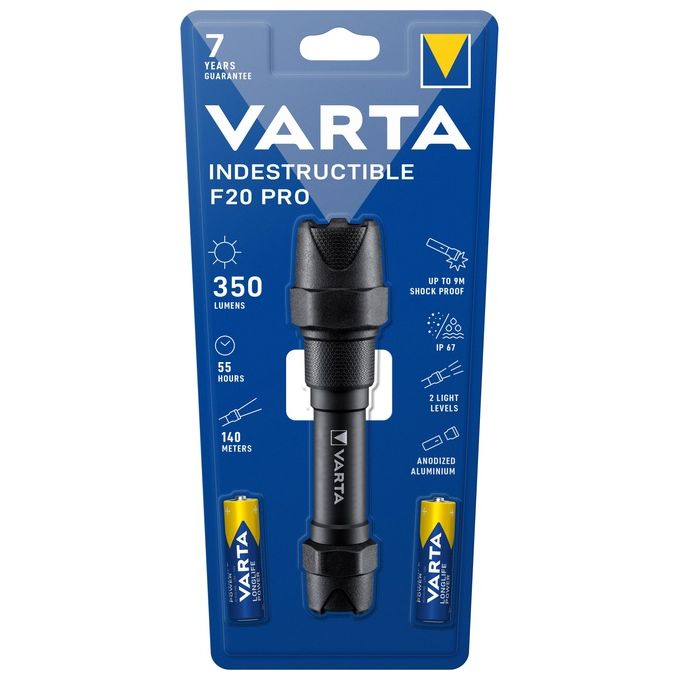 Varta Indestructible F20 Pro Torcia a Mano Nero Led