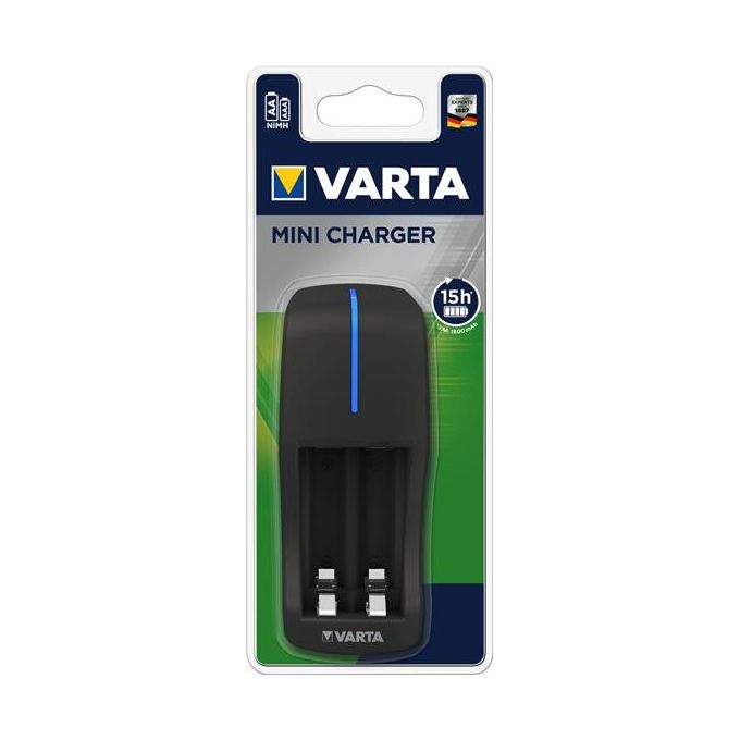 Varta Mini Charger Caricabatterie per 2 Pile AA-AAA