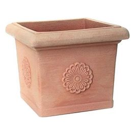 Vaso Quadro C/Rosone Impruneta Cm. 49