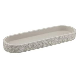 Vassoio Porta Oggetti Porta Sapone Afrodite Grigio Cemento 3,2x30,5x10,4 Cm