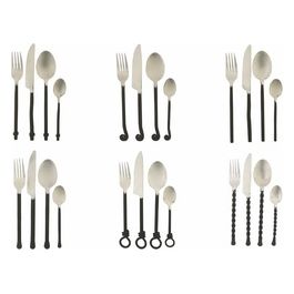 Black Materia Set 24 Posate In Acciaio