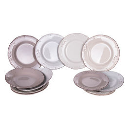 Duchessa Vanilla Servizio Tavola 12 Pezzi In Gres, 4 Posti Tavola In 4 Colori Diversi