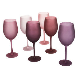 Happy Hour Provence Set 6 Calici Frosted In Vetro 550 Ml