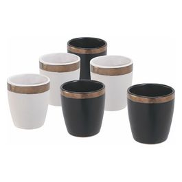 Naima White And Black Set 6 Liquorini In Gres 80 Ml