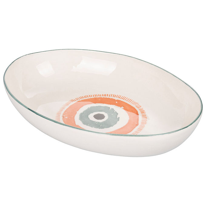 VDE TIVOLI 1996 Occhio Marino Arancio Piatto Ovale Fondo 35 Cm Ro