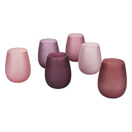 Set 6 Bicchieri Acqua Frosted In Vetro 500 Ml, Happy Hour Provence