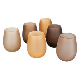Set 6 Bicchieri Acqua Frosted In Vetro 500 Ml, Happy Hour Chocolate