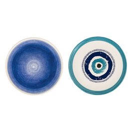 Set 6 Occhio Marino Blu Piatto Piano 26Cm
