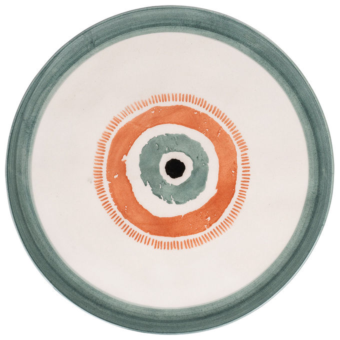 VDE TIVOLI 1996 Set 4 Occhio Marino Arancio Piatto Tondo 31 Cm Rosso