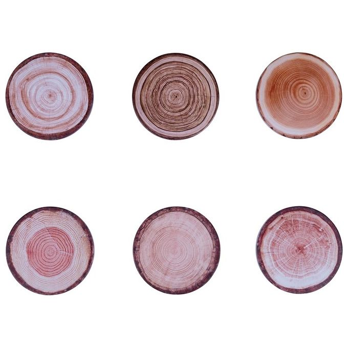 VDE TIVOLI 1996 Set 6 Wood Sottobicchiere Tondo 6 Ass.