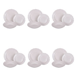 Versailles Set Tavola 12 Pz In New Bone China Con Bordo Smerlato