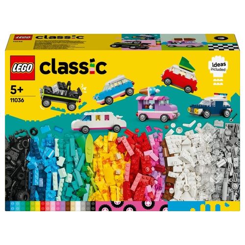 LEGO Classic 11036 Veicoli Creativi, Modellini di Auto in Mattoncini, Macchine Giocattolo per Bambini e Bambine 5+ Anni