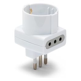 ADAPT-3-10S Adattatore Triplo 1 Presa Schuko 10/16a  2 Prese 10a. Spina 10a