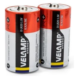 LR20/2BP Pila Alcalina LR20 1.5V Blister da 2 Pile Rosso
