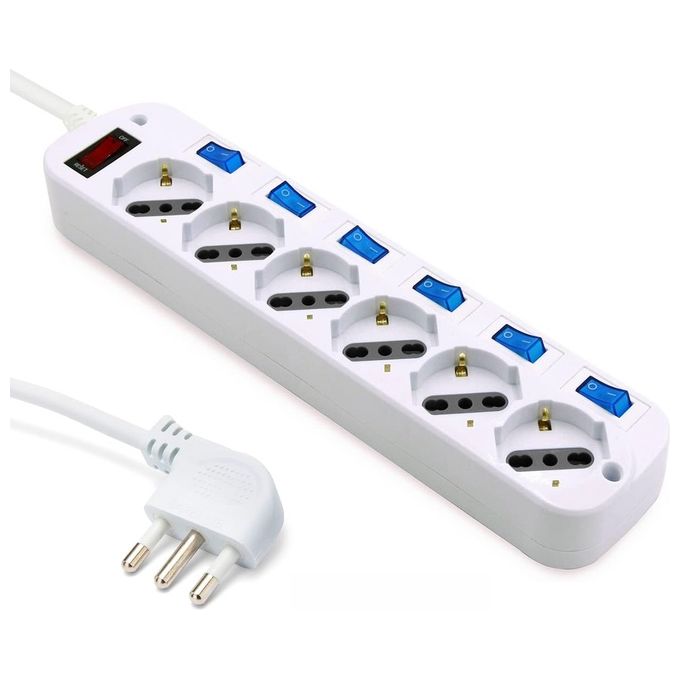 Velamp MULTIT-I-S66 Multipresa Ciabatta Elettrica 6 Posti 10-16A Bipasso Schuko