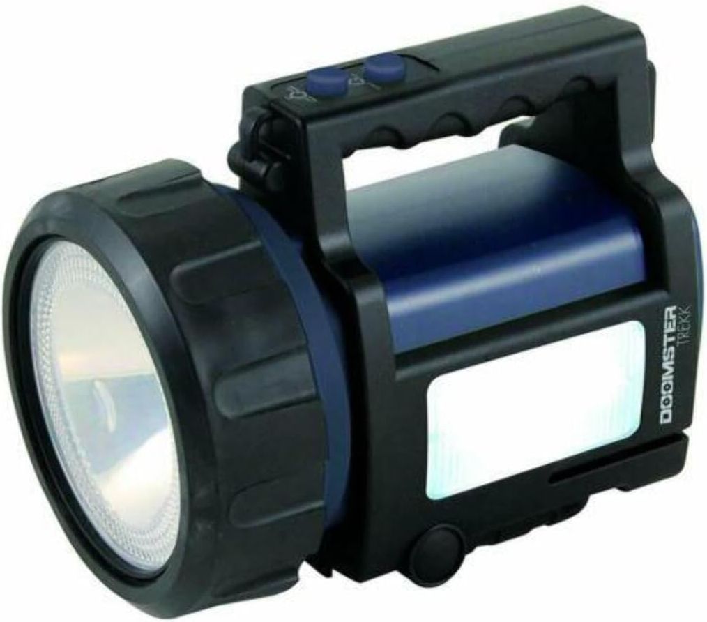 Velamp IR666-10W Doomster Trekk Torcia Faro LED Ricaricabile 10W 735 lm Powerbank Antiblackout IP44 IK08 con Lanterne Laterali COB 2x3W