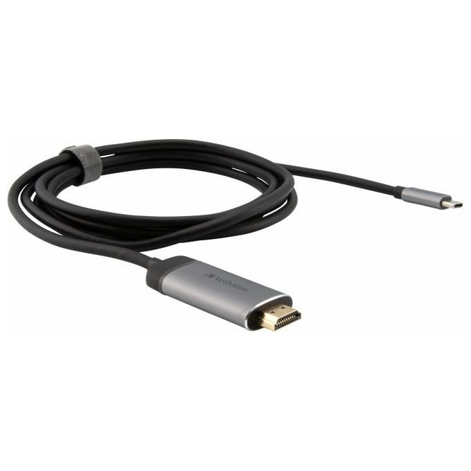 Verbatim Cavo e Adattatore Video 1,5mt Usb-C Hdmi Nero-Argento