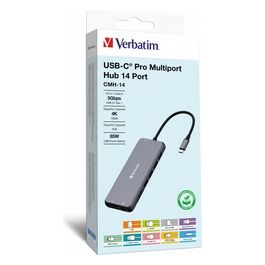 Verbatim CMH-14 Multiport Hub 14 Porte USB tipo-C 5000 Mbit/s Argento