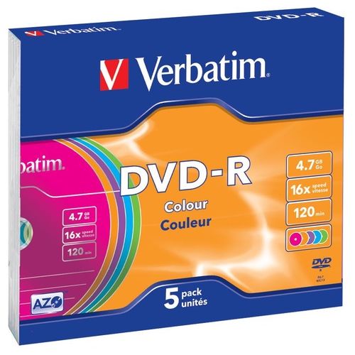 Verbatim Dvd-r 4.7gb 16x Azo Slim Case 5pz