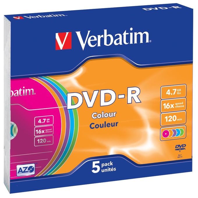 Verbatim Dvd-r 4.7gb 16x Azo Slim Case 5pz