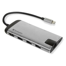 Verbatim Hub di Interfaccia Usb 3.0 Type-C 1000Mbit/s Nero/Argento