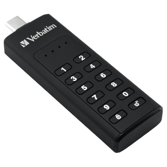 Verbatim Keypad Secure Memoria Usb 3.0 con Tastierino d'accesso e Crittografia dei Dati 32Gb Nero