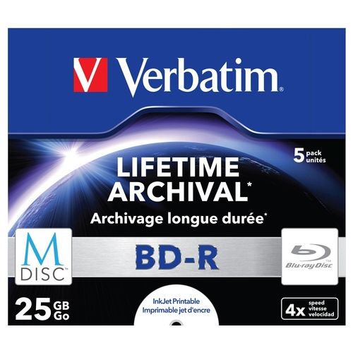 Verbatim M-disc bd-r 25Gb 4x Cf.5pz print.