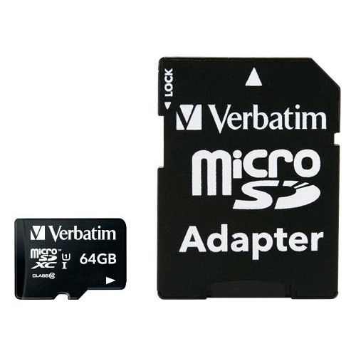 Verbatim Micro sdhc 64gb class 10 incl. adapter - 44084