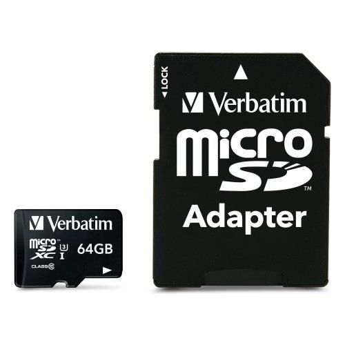 Verbatim Micro Sdhc-64Gb-pro Class 10+adat.