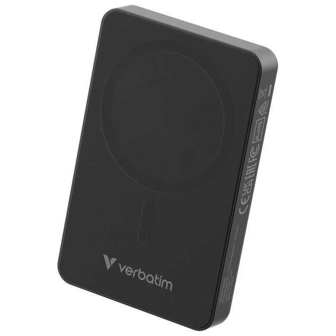 Verbatim Power Bank 10000 mAh Ricarica Wireless Nero