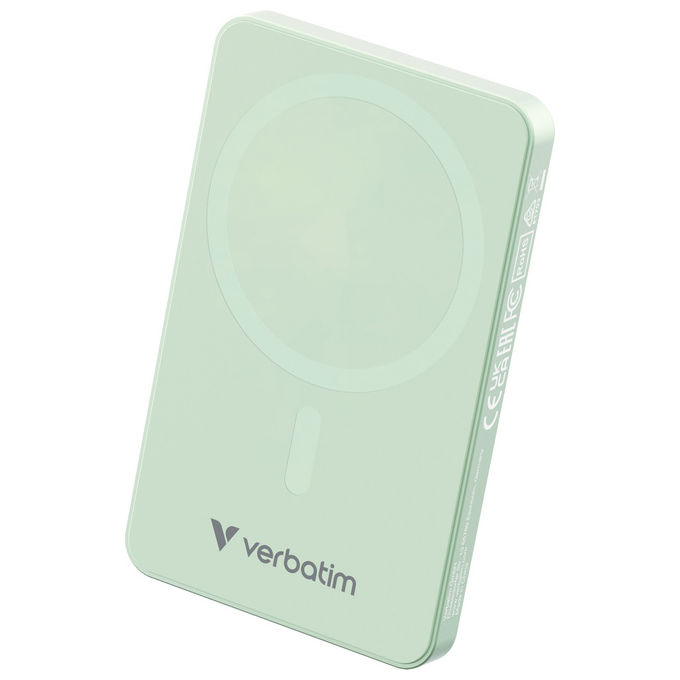Verbatim 32226 Power Bank 5000mAh Ricarica Wireless Verde