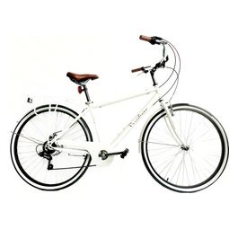 Biciclette Vintage City Bike 28'' Uomo Bianca Resistente Pratica Comoda Perfetta per muoversi in città