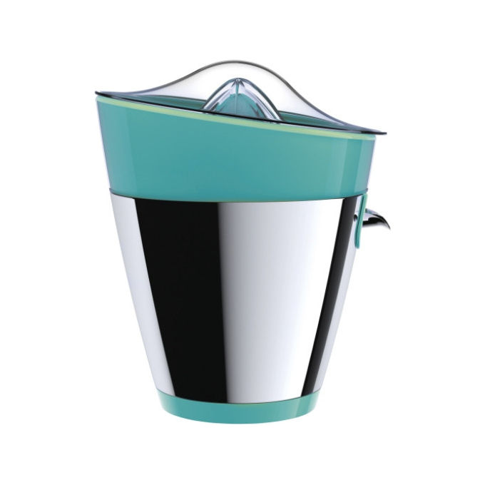 Viceversa spremiagrumi elettrico Tix turchese acciaio inox 90W antigoccia 2 coni