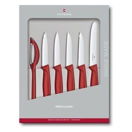 Swiss Classic Set Coltello Verdure 6 Pezzi Rosso