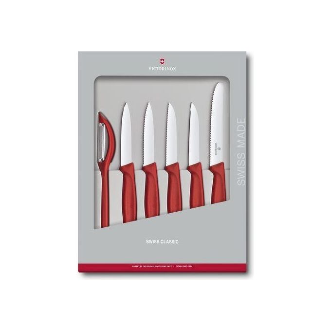 Victorinox Swiss Classic Set Coltello Verdure 6 Pezzi Rosso