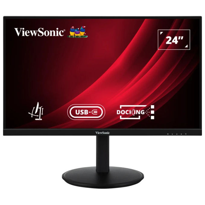 Viewsonic, Monitor 24'' IPS Full HD, VG2409U-2, Hub USB-C, Regolabile, Nero