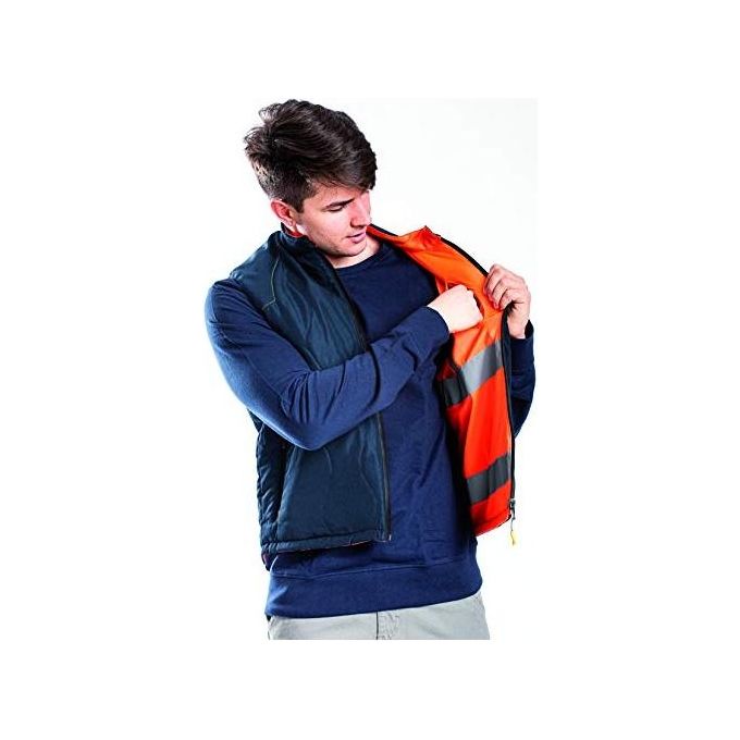 Image of Vigor-Blinky Gilet Reversibile Rica Lewis Gilet Bande Rifrangenti Blu Taglia XXL