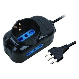 Multipresa 3 Prese Schuko Bipasso Nero 16A