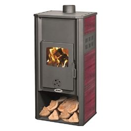 Vigor Blinky Stufa Acciaio Varese con Caldaia Rosso