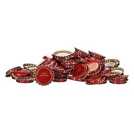 Tappi Corona Rossi con Guarnizione per Bottiglia 100 Pezzi Diametro 26mm