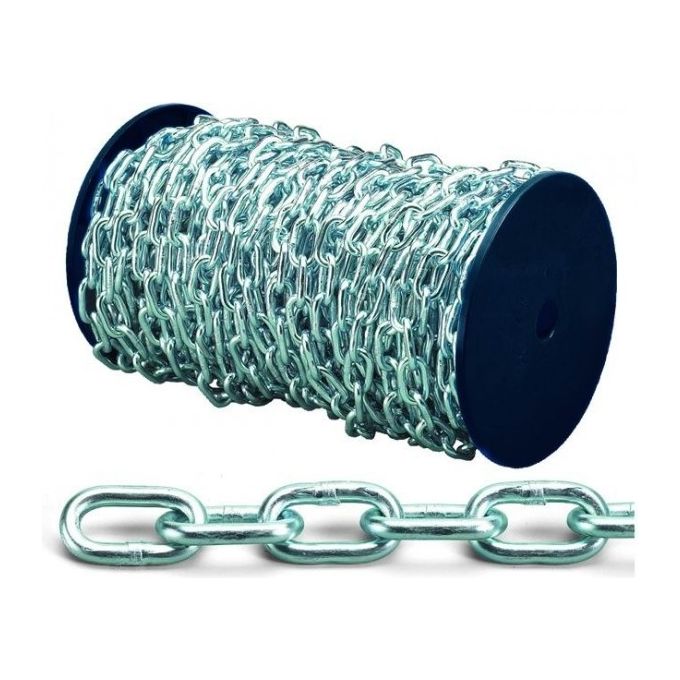Vigor Catena Genovese Commerciale Zincata Bobina di Metri 25 6.5mm