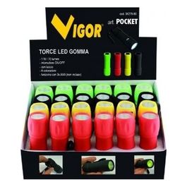 Vigor Espositore Torce Led Colori Assortiti 24 Pezzi