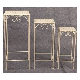 Vigor Portafiori in Ferro battuto Mika Set 3 Sgabelli