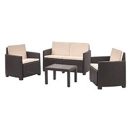 Vigor Set Arredo Giardino PP Rattan Arena Antracite 4 Pezzi